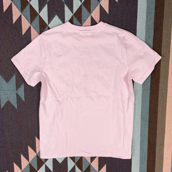 GANNI Grapefruit Graphic Tee sz XS 100% Organic Cotton Pink Logo Jersey T-Shirt - Picture 4 of 6